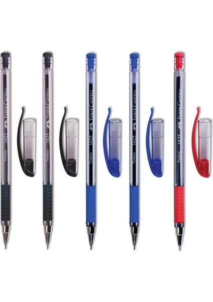 Faber Castell 1425 Tükenmez Kalem 5'li-2siyah-2mavi-1kırmızı