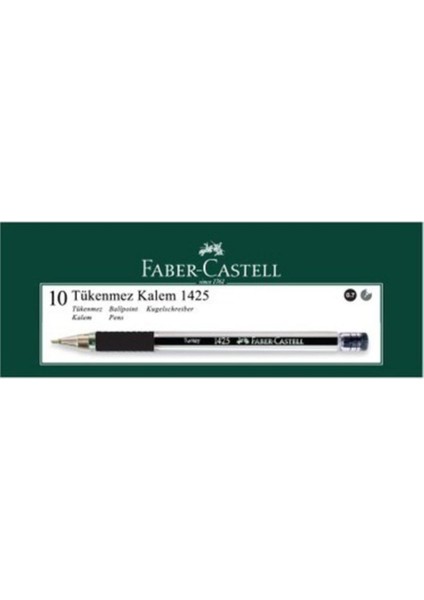 Faber Castel Faber-Castell 1425 Iğne Uç Tükenmez Siyah 10'lu Kutu