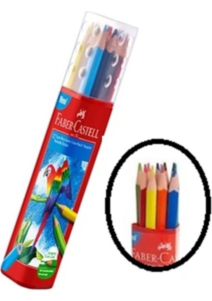Faber Castell Kuru Boya Üçgen 12 Li Plastik Tüp Kuruboya