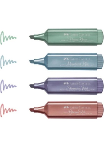 Faber Castell Faber-Castell Metalik 4 Lü Set Fosforlu Kalem