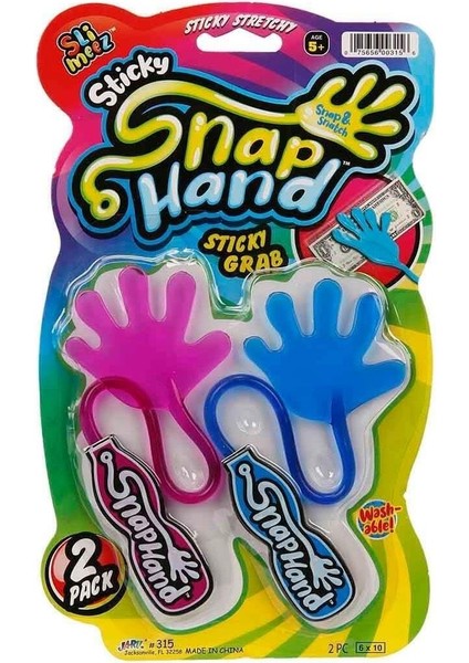 Jaru 2 Li Süper Esnek Eğlenceli Yapışkan El Snap Hand Iki Renkli Yapışkan El 2 Li Set