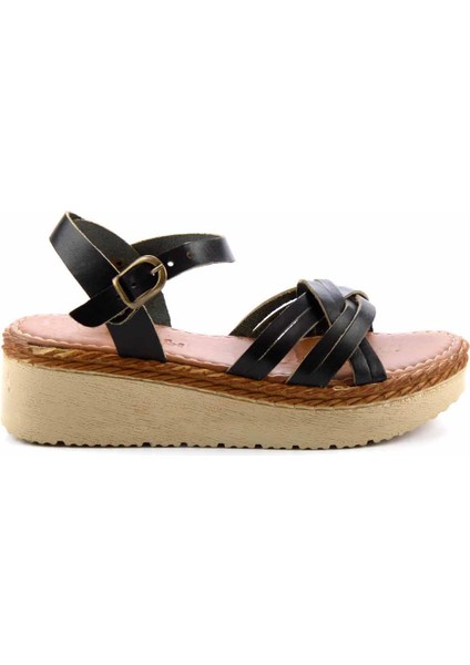 Siyah Leather Kadın Sandalet K05197003703 fiyatları