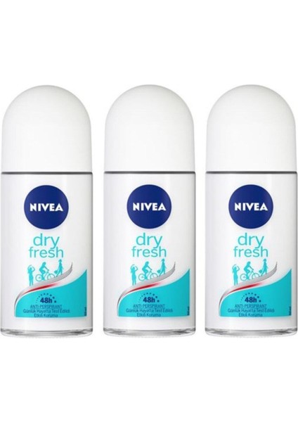 Kadın Nıvea Roll On 50 ml Dry Fresh 3 Adet