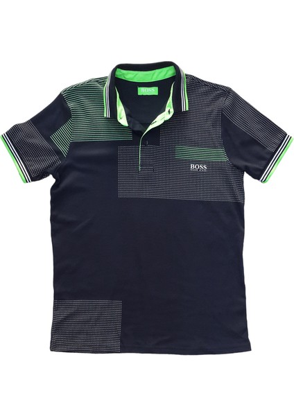 Erkek Lacivert Polo Yakalı Yakası Düğmeli Kısa Kollu Pamuklu Tişört Etp-Bsfn fiyatları