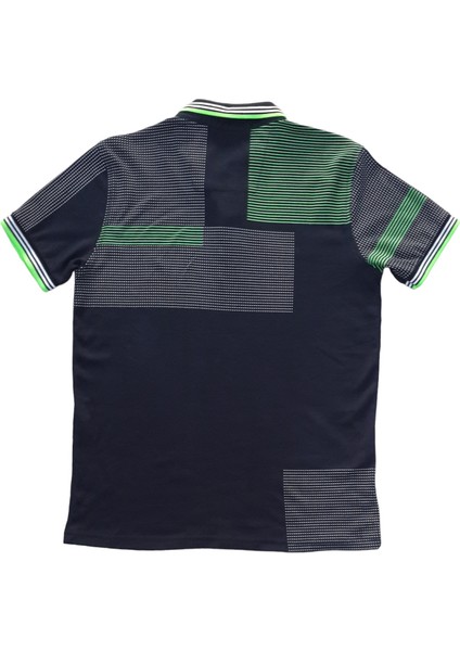 Erkek Lacivert Polo Yakalı Yakası Düğmeli Kısa Kollu Pamuklu Tişört Etp-Bsfn modelleri