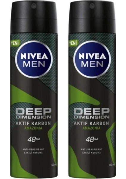 Men Deep Dimension Aktif Karbon Amazonia Deodorant 2 x 150 ml