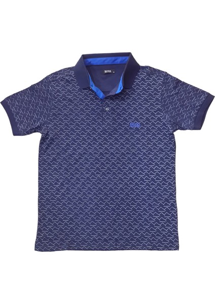 Erkek Koyu Mavi Polo Yakalı Yakası Düğmeli Kısa Kollu Pamuklu Tişört Etp-Bsü fiyatları