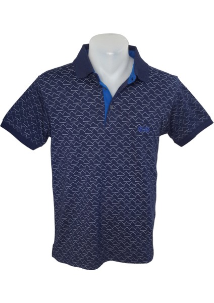 Erkek Koyu Mavi Polo Yakalı Yakası Düğmeli Kısa Kollu Pamuklu Tişört Etp-Bsü fırsatları
