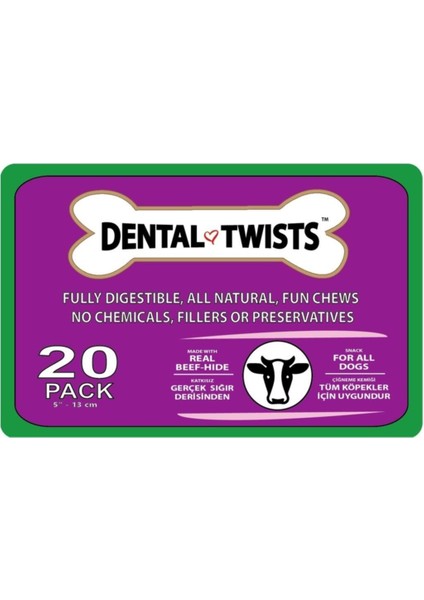 Dental Twists - Naturel Burgru Çubuk - 100'LÜ Paket