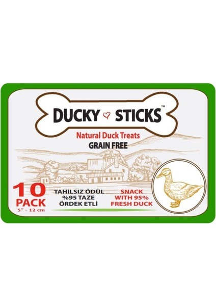 Ducky Sticks - Tahılsız Ördek Eti Çubukları - 2'li Set - 20'li Paket Fr