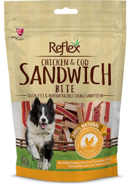 Tavuk Etli ve Morina Balıklı Dilim Sandviç 80 gr Köpek Ödül Maması