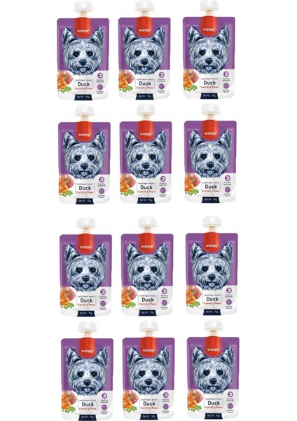 Taze Ördekli & Havuçlu Köpek Et Ezmesi 90 gr. x 12 Adet
