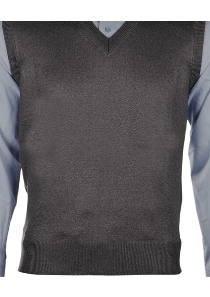 Rkek V Yaka Ince Yün Triko Örgü Tüylenmez Baba Süveter