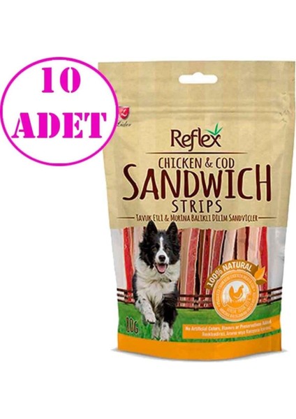 Tavuk ve Morina Balığı Sandviç Köpek Ödülü 80 gr 10 Ad