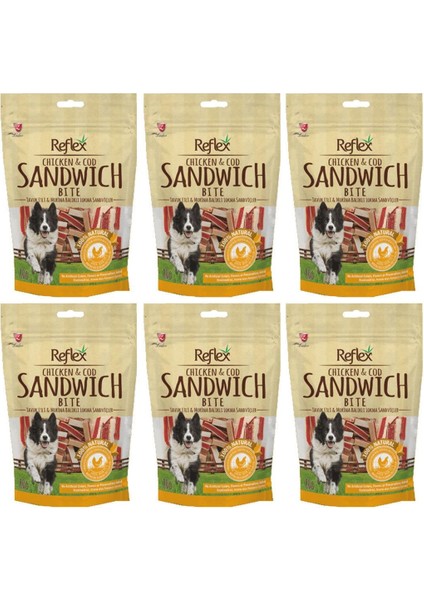 Reflex Tavuklu Sandviç Çubuk Köpek Ödülü 80 gr 6'lı Set