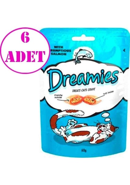 Dreamies Somonlu Kedi Ödülü 60 gr 6 Ad
