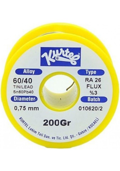 Lehim Teli 200 Gram 0,75MM Kurtel Lehim Teli 200 Gram