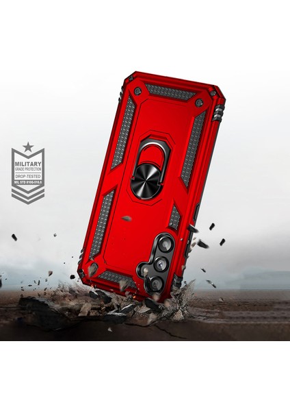 Samsung Galaxy A34 Darbe Emici Tank Kılıf Yüzüklü Standlı Tam Koruma