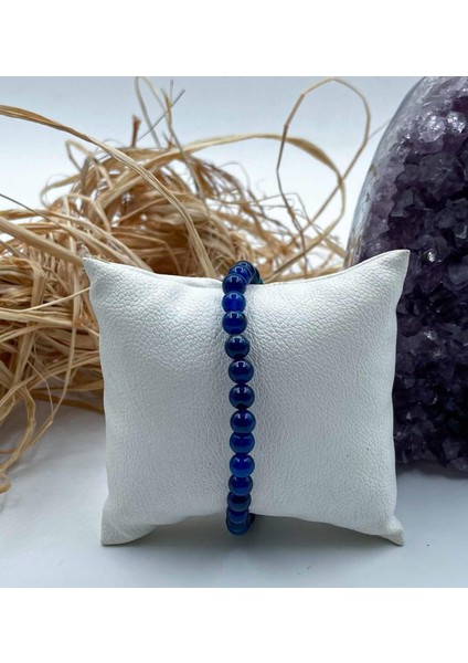 Akik Doğal Taş Bileklik 6 mm Küre Kesim