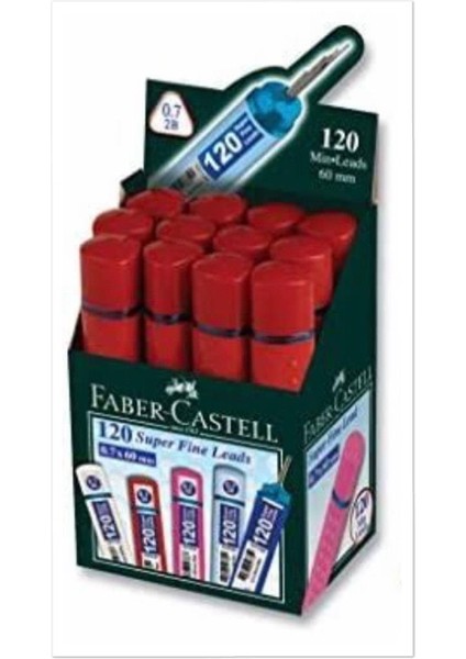 Faber Castell Kırmızı Tüp 120LI Min 0,7 2b 60MM (1 Adet 12’li Paket) fiyatları