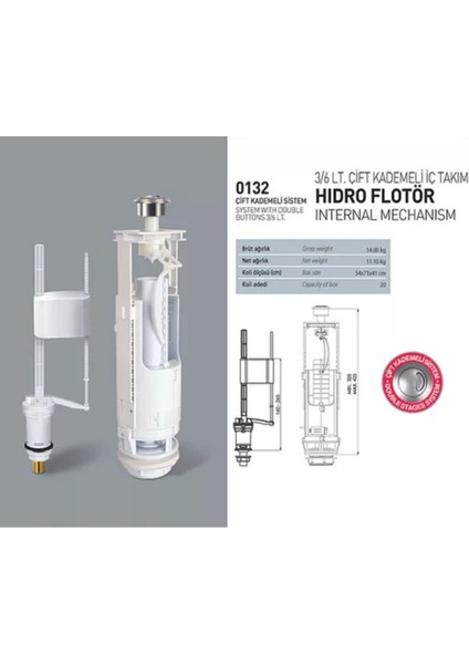 3/6 Çift Basmalı Hidro Flatörlü Iç Takım