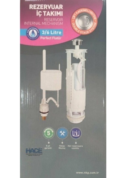 Iki Kademeli Hidro Flatör (Çift Kademeli) Iç Takım 3/6 Litre