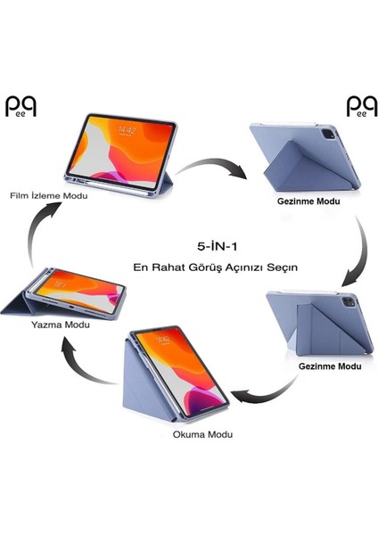 iPad Pro 11 Inç 2021 3. Nesil Stand Olabilen Kalemlik Bölmeli Otomatik Uyku Modlu Akıllı Kılıf modelleri