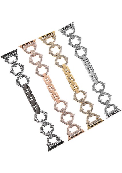 Apple Watch Seri 2/3/4/5/6/7/8/se 38MM 40MM 41MM Swarovski Taşlı Halka Tasarım Metal kordon fiyatları