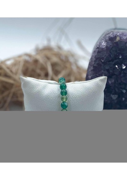 Akik Doğal Taş Bileklik 6 mm Küre Kesim