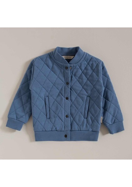 Abstract Bomber Ceket Indigo