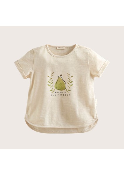 Pear Baskılı Tshirt Ekru