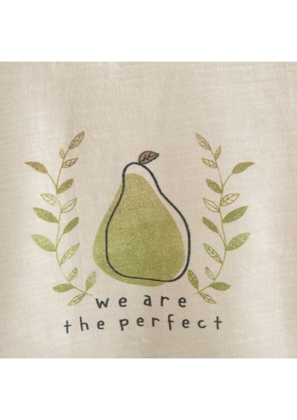 Pear Baskılı Tshirt Ekru fiyatları
