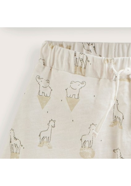 Pijama Baskılı Tshirt&şort Set Ekru modelleri