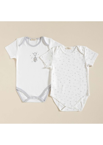 Elephant Kısa Kollu Body 2 Li Beyaz/gri