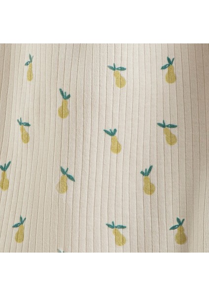 Pear Baskılı Fırfırlı Tulum Bej modelleri