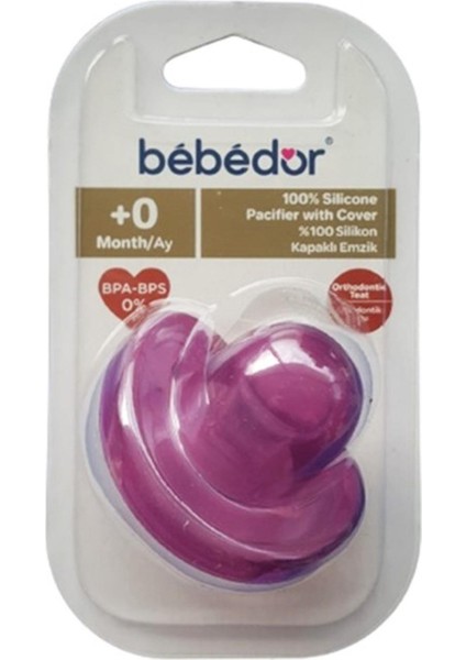 105 Soft Silikon Emzik Mor Kapaklı