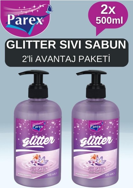 2×500ml Purple Paradise Glitter Sıvı Sabun