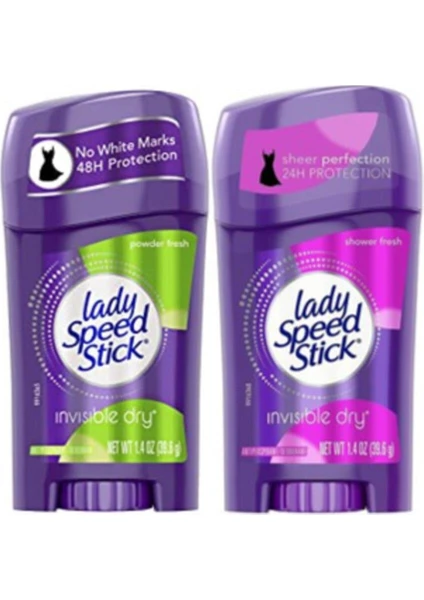 Lady Speed Stick Lady Invisible Dry Powder Fresh 40 gr Shower Fresh 40 gr 2'li Set