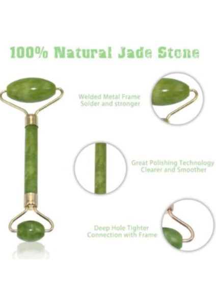 Yeşim Taşı Yüz Masaj Aleti Cilt Anti Aging Skin Jade Roller