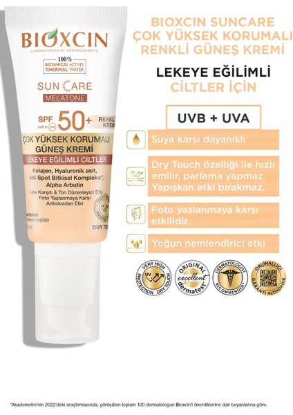 Sun Care Lekeye Eğilimli Ciltler Için Çok Yüksek Korumalı Renkli Güneş Kremi 50 Spf - Leke Tinted