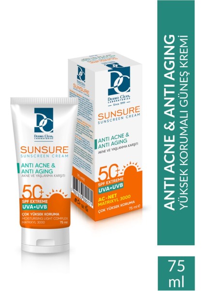 Sunsure Anti Akneli Cilt Güneş Kremi Serisi 75 ml