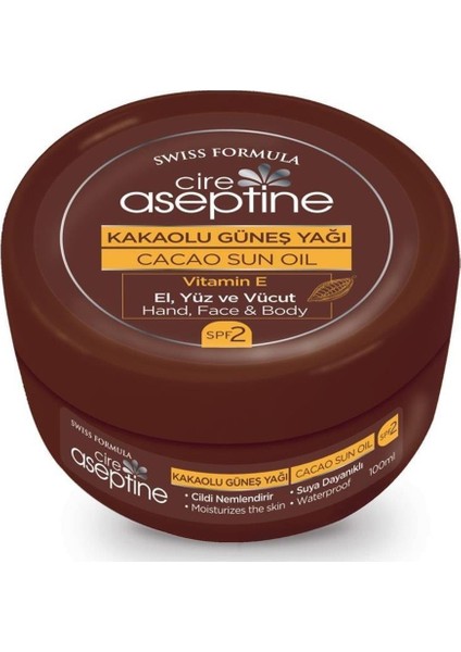 Kakaolu Güneş Yağı Kavanoz 100 ml