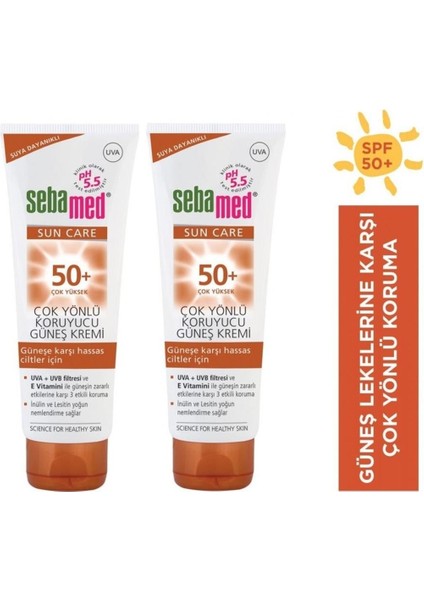 Sun Spf 50 Çok Yönlü Koruyucu Güneş Kremi 75 ml x 2 Adet