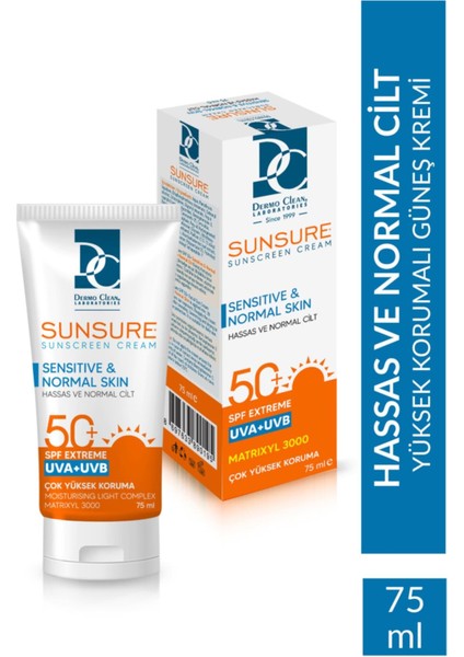 Sunsure Hassas ve Normal Cilt Güneş Kremi Serisi 75 ml