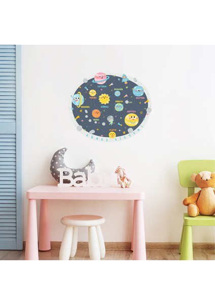 Güneş Sistemi Duvar Sticker, Gezegenler, Bebek ve Çocuk Odası Dekoru, Anaokulu ve Kreş Dekoru modelleri