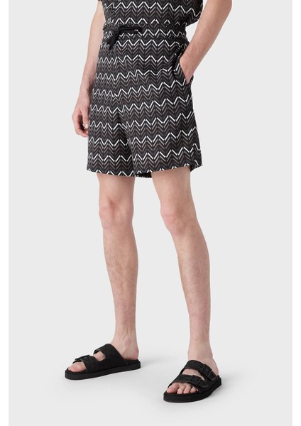 Desenli Belden Bağlamalı Regular Fit Cepli Bermuda Erkek Bermuda 3R1PR0 1nwdz F074