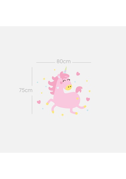 Uçan Pembe Unicorn Duvar Sticker