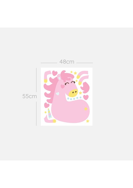 Uçan Pembe Unicorn Duvar Sticker