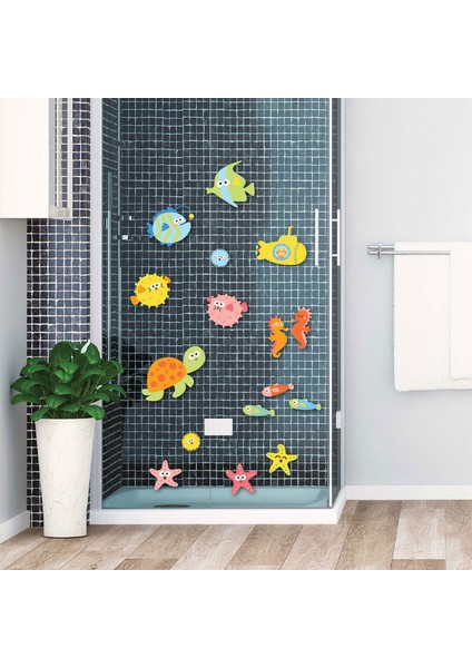 Deniz Canlıları Duvar Sticker - Banyo Seti
