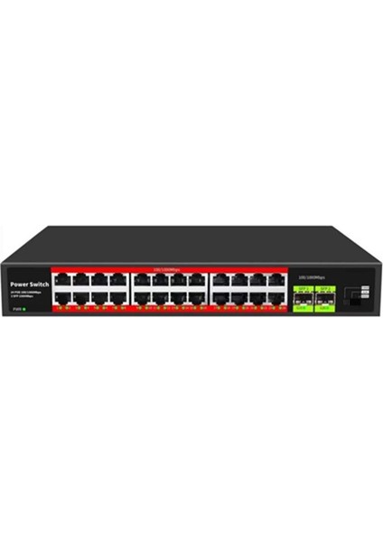 Uranıum POE-G2402SFP-300W 24 Port Gıgabıt+2xgb Sfp Uplınk Rackmount Poe Swıtch (Realtek Chıpset)